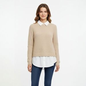 Veronica Beard Wool Cashmere Layered Pullover Sweater - Preppy Old Money - M